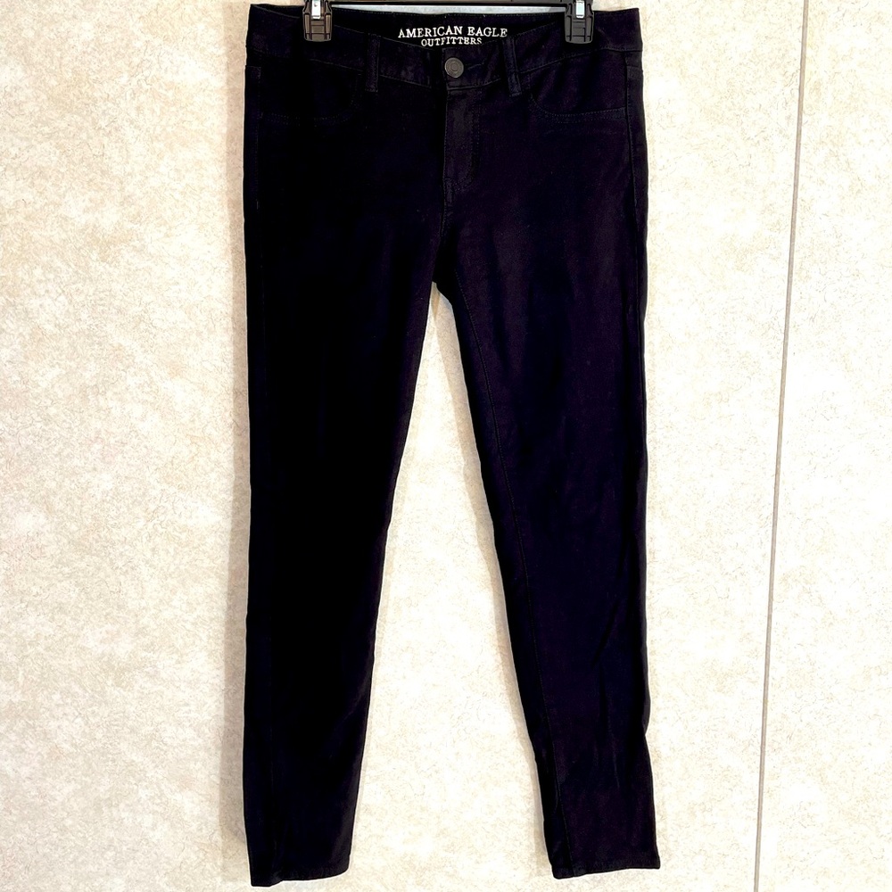 American Eagle Mid Rise Jegging Jeans Womens Size 8 Black Stretch Legging